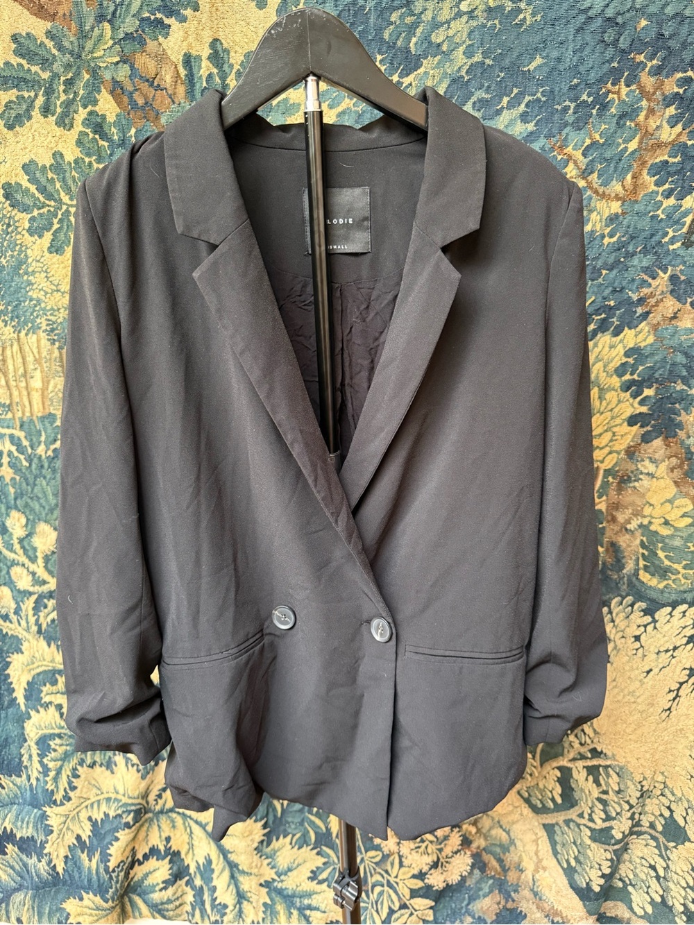 Black Women's Double-Breasted Blazer Jacket